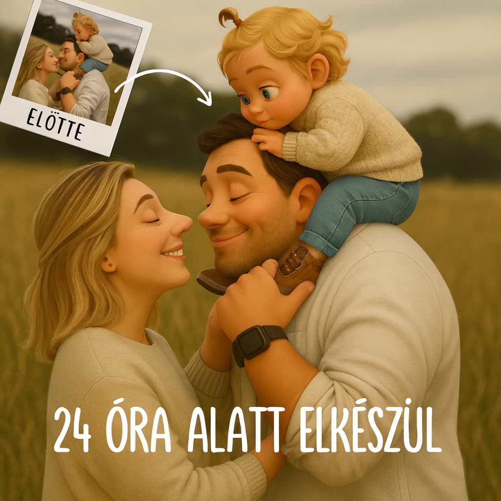 Digitális Pixar stílusú portré fotóból